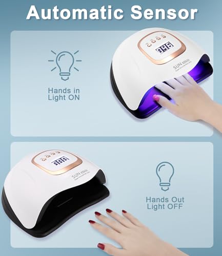 UIHOL UV LED Nail Lamp, 380 W Professional 81 LED Lamp Balls, Semi-Permanent Curing Quickly Pedicure Oven for All Nail Polishes, Automatic Sensor for Manicure at Home and in the Salon