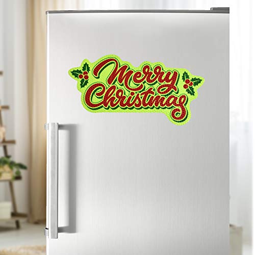 Bright Reflective Christmas Car Magnet Decorations Set, Large Merry Christmas Sign Car Magnet Reflective Decal for Car Fridge Garage Mailbox Vehicle Xmas Holiday Décor(Merry Christmas Sign), 3pack - Thumbnail 5