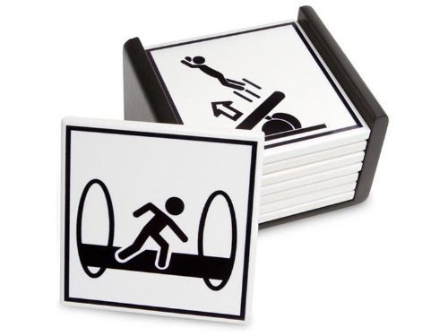 Portal 2 Warning Signs Coasters