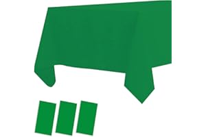 ATOPLUTLY 3 Pack Plastic Tablecloths Disposable Plastic Table Covers Table Cloths for BBQ Picnic Birthday Wedding Parties Waterproof TableCloth Oil-proof Table Cloth Light Weight Green Table Cover 54 x 108 In