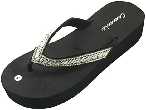 Women's Flip Flops Wedge Sandals Platform Heel Thongs Beach Shoes