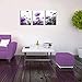 Flowers Wall Art Canvas Pictures Purple Wildflowers Black and White Background 3 Piece Canvas Art Blossom Contemporary Artwork for Home Decoration Office Kitchen Wall Decor 12