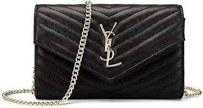 Simple Small Crossbody Bag Quilted Shoulder Purse With Golden Chain Strap