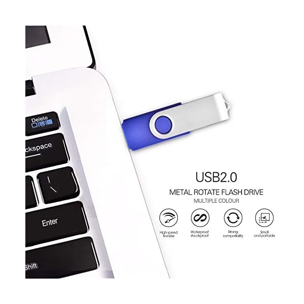 USB 512MB Flash Drive 100 Pack, EASTBULL USB 2.0 Swivel USB Stick Bulk Gig Stick Pen Memory Stick Metal Thumb Fold… – Bild 3