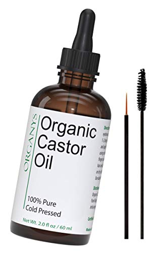 Organic Castor Oil 2oz, For Longer Fuller Thicker Looking Hair Eyelashes & Eyebrows by Organys. Enhances The Appearance Of Natural Lash & Brow Growth. Serum Comes With Eyeliner & Mascara Brushes - Thumbnail 7