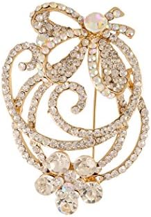 Grace Jewels Rhinestone Floral Brooch