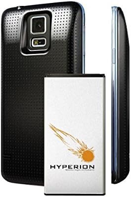 Hyperion Samsung Galaxy S5 / SV (SM-G900) 5600mAh Extended Battery with NFC / Google Wallet Capability and Back Cover (Compatible Samsung Galaxy S5 S V SV, SM-G900)2 Yr NO HASSLE Warranty - BLACK