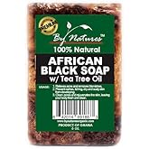 By Natures 100% Natural African Black Soap With Tea Tree Oil 6.0 Oz (Pack of 1)