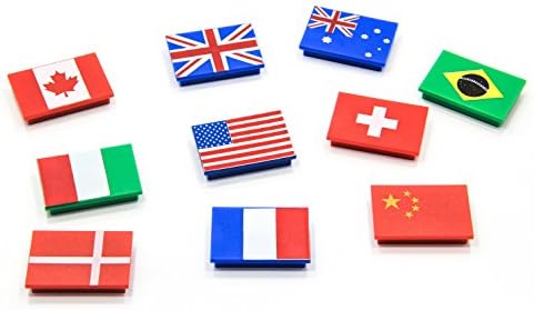 ABG Cute Flag Whiteboard Magnets with Variety of Country,Refrigerator Office Magnets,Fridge Magnets, Photo Magnets, Map Magnets,Teaching Magnets,Colorful Magnets 10Pcs(Red)