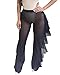 Nituyy Women Sexy Perspective Ruffle Mesh Sheer Swim Pants Bikini Bottom Cover Up Beach Swimsuit Cover-ups(B Black, M