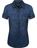 FPT Womens Short Sleeve Chambray Button Down Shirt (S-3XL)