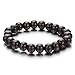 COOLSTEELANDBEYOND Mens Womens 10mm Wood Beads Bracelet, Dark Brown