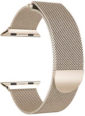 iTerk Compatible Stainless Steel Band for Apple Watch Mesh Milanese Loop Strap Bracelet for iWatch Series 4 Series 1 2 Series 3 with Magnetic Closure Clasp 38mm 40mm 42mm 44mm