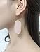 Top Plaza Womens Fashion Natural Rose Quartz Crystal Gemstone Ear Hook Water Drop Ear Pendant Dangle Earring