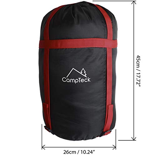 CampTeck U6954 - Lightweight Compression Bag Stuff Sack Water Resistant Compression Sack for Sleeping Bag, Clothes Storage, Travel, Camping, Outdoor - Black