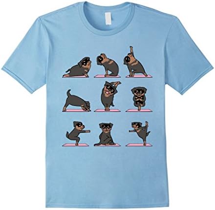 Mens Rottweiler Yoga T-shirt Small Baby Blue
