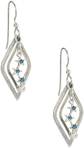 Silver Forest Cascading Blue Star Earrings One Size Blue/silver tone