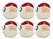 Shiny Glazed Earthenware Santa Christmas Ornament – Charming Santa Face Design with Hanging String for Holiday Tree Decor – Set of 6 Decorative Xmas Ornaments