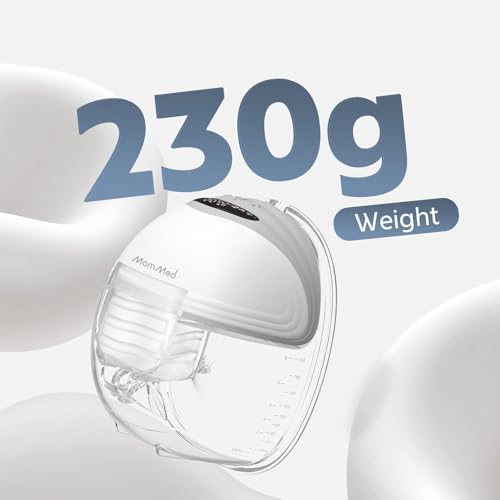 MOMMED Double Breast Pumps, Hands Free with 3 Mode & 12 Levels, Rechargeable, Leak-Proof Design Electric Breast Pumps, 24 mm Wearable Breast Pumps, Includes 17/19/21 mm Flange Inserts