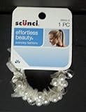 Scunci Effortless Beauty Beaded Ponytailer White