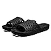 Xomiboe Mens Shower Shoes for College Dorm Room Essentials Student Boy Women Bathroom Slippers Shower Sandals Slides With Holes Quick Dry Man Non Slip Guys Hotel Male Bath (Black,EU40-41)