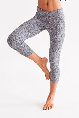 Delux Yoga Capri Pant (Medium, Heather Gray)