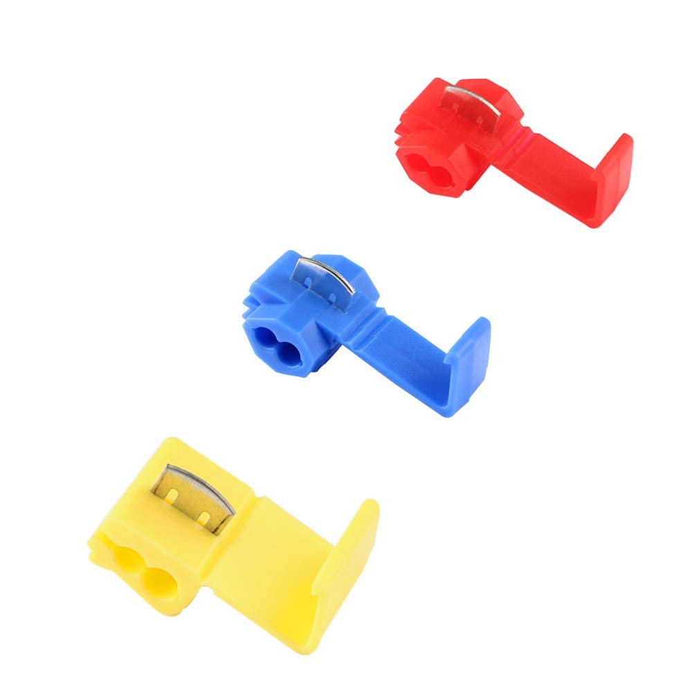 QitinDasen 50Pcs Quick Splice Wire Connectors Set, Quick Splice Terminal, Electrical Wire Splice Connector, Quick Connector Branch Connector (20Pcs Red, 20Pcs Blue, 10Pcs Yellow)