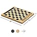 GSE Games & Sports Expert 2-in-1 Reversible Natural Wood Checkers and Tic-Tac-Toe Board Combo Set with Game Pieces, Family Game for Kids & Adults