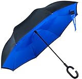 Umbrella,Glamore Inverted Double Layer Windproof UV Protection Reverse Folding Umbrellas Inside Out Travel Umbrella