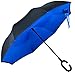 Glamore Creative Cars Reverse Folding Umbrella Double Layer Hands Free No Drip Inverted Umbrella Windproof Straight Waterproof Inside Out Travel Umbrellas for Car