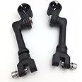 XKMT-Black Long Angled Adjustable Highway Peg Mounting Kit Compatible With Bike with 1 inch (1") 25mm Front Engine Guard Frame Tube GoldWing VTX1300 Shadow Valkyrie Triumph [B01AVHR932]