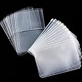 Binder Pocket 6 Holes Loose Leaf Bags A6 Size Binder Zipper Folders Plastic File Document Bags for Home Office School Supplies (15 Pieces, A5/A5 Size)