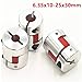 RATTMMOTOR 3Pcs 6.35mm to 10mm Plum Flexible Shaft Coupling D25L30 6.35x10mm Aluminum Coupler Jaw Spider Shaft 1/4 Inch Servo Stepper Motor Connector for CNC Router Engraver Milling Machine,3D Printer