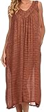 Sakkas Adele Sequin Embroidered Scoop Neck Sleeveless Dress / Cover Up