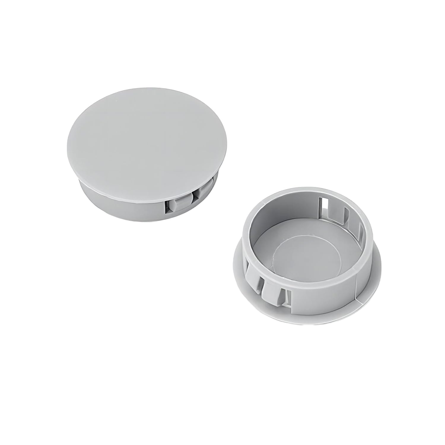 Qrity 20 PCS Plastic Button Plugs, 19mm Round Drill Hole Cover Caps, Snap on Type, Furniture Hole Caps, Grey, for Cabinet Desk Table Chair Cupboard Wardrobe
