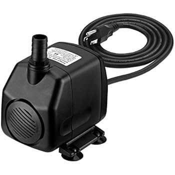 Homasy 900GPH Submersible Water Pump with 5.9ft (1.8M) Power Cord, 2 Nozzles and 9.8ft High Lift for Aquarium, Fish Tank, Statuary, Pond, Hydroponics