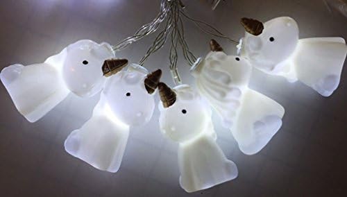 Cirkooh 4.9 Ft / 1.5 M 10 Lights Battery Powered Cute Unicorn Shape LED String Lights for Indoor/Outdoor Halloween Christmas Thanksgiving Home Party Children Kids Bedroom Decoration (White)