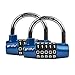 BV 5 Digit Combination Alloy Padlock - Safety Lock for Toolbox, Closet & Gym Locker (Blue - Pair)