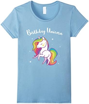 Womens Birthday Unicorn Pretty Unicorn Birthday Girl Party Shirt Small Baby Blue
