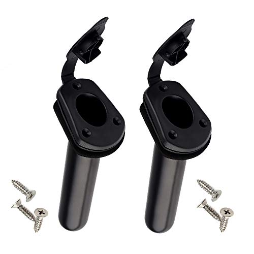 ACSTERB 2 pcs Plastic Flush Mount Fishing Boat Rod Holder and Cap Cover