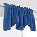 Deconovo Valances for Windows, Scalloped Valance for Kitchen Living Room Bedroom Bathroom Nursery, Office, Short Curtain, Window Topper, Blackout Drapes, Rod Pocket, 42x18 Inch, 1 Panel, Dark Blue