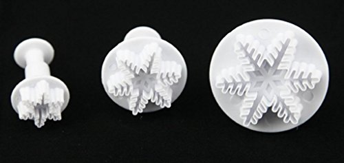 DGI MART 3 Pcs/set Snowflower Shape Food Candy Cookie DIY Cutters Candy Press plunger Cake/Chocolate/Sugar Mini Cutter