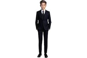 Black n Bianco Boys' Formal Black Suit with Shirt and Vest