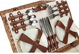 Red Hamper Classic Wicker Picnic Basket for 6 - Complete Set view 6