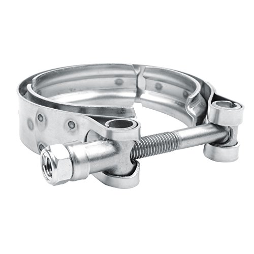 ESPEEDER 2.5" Inch 304 Stainless Steel V Band Clamp with Mild Steel Male Female Flanges Kit for Turbo Downpipes Exhaust Systems - Thumbnail 2