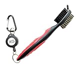NEW! Golf Clubs Brush &amp; Groove Cleaner, 2 Ft Clip Easily Attaches to Golf Bag