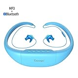 Tayogo Wireless Waterproof MP3 Music Player Headphones Wearable Sports Earhphones-Built-In 8GB with Pedometer,FM Radio and Phone APP for Runing Swimming Underwater Diving(Blue) + Free Carrying Case