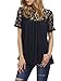 SheIn Women's Crochet Short Sleeve Lace Blouse Casual Tops