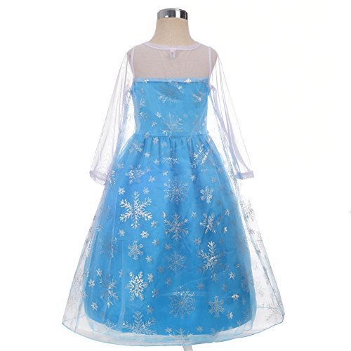 Dressy Daisy Girls' Princess Elsa Costume Fancy Party Dresses w/ cape draping Size 4T