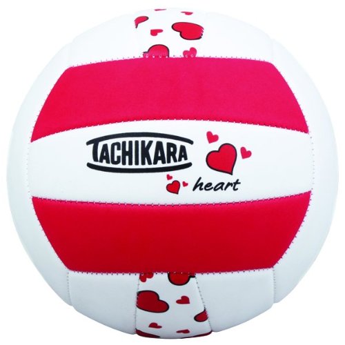 Tachikara Sof-Tec Heart Indoor/Outdoor Volleyball (Red/Black/White)